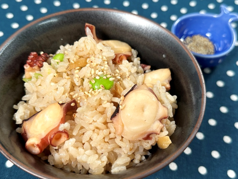 【食材：タコ】旨味たっぷり！縮まないたこ飯【動画】